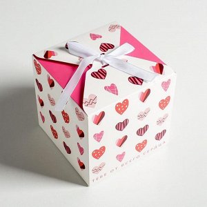 Коробка складная «Я тебя люблю», 12 ? 12 ? 12 см