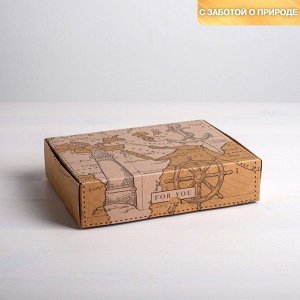 Коробка складная крафтовая «Карта», 21 ? 15 ? 5 см