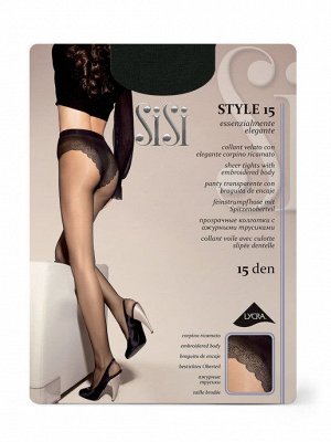 Style 15 (Sisi) /10/ прозрачные эластичные колготки с ажурными трусиками