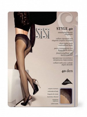 Style 40 (Sisi) /5/ прозрачные эластичные колготки с ажурными трусиками