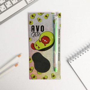 Блок с липким краем Avo cato , + ручка, чёрные листы