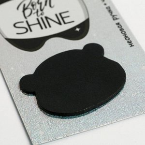 Блок с липким краем Shine , + ручка, чёрные листы