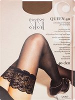 Queen 40 (Sisi) /5/ прозрачные чулки с кружевной резинкой на силиконовой основе