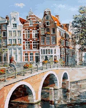 Набор для творчества Белоснежка картина по номерам на холсте Императорский канал в Амстердаме 40*50 см10