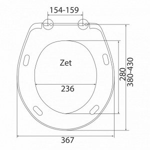 Сиденье д/унитаза ZET PP полипроп. с универс. крепл.(Венеция,Полиссия,Анимо,Лира,Неро) (526156)