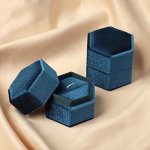Футляр из корейского бархата под серьги/кольцо &quot;Кристаллик&quot; 5,5*5*4см, цве