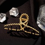 Краб для волос &quot;Валери&quot; плетёная петелька, 7,5 см, золото