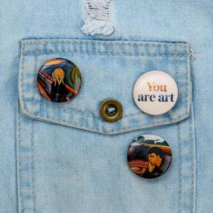 Набор: значки на открытке You are art, d=2,5 см