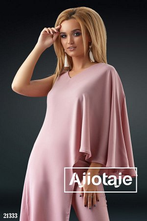 Ajiotaje Брючный костюм цвета пудра с блузкой