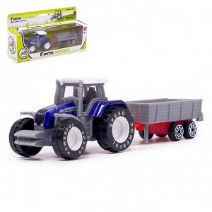 Трактор «Фермер» с прицепом, цвет синий