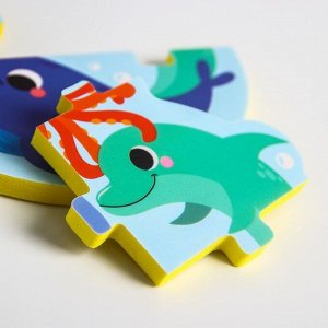 Игрушка - пазл для ванны (головоломка), «Пирамидка: Морские животные» 5 деталей