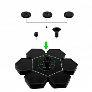 Декоративный фонтан на солнечной батарее с подсветкой и аккумулятором FH-05