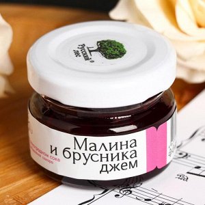 Джем «Русский лес», малина-брусника, 25 г