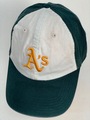 Бейсболка Бейсболка изумрудного цвета с белой тульей и логотипом Oakland Athletics  №5950