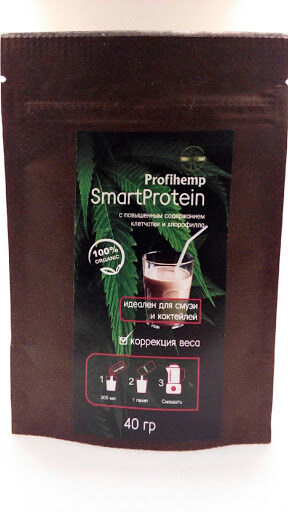 Смарт протеин - сухая смесь из семян с высоким содержанием белка (конопляный продукт) 40 г, "ПрофиХемп"