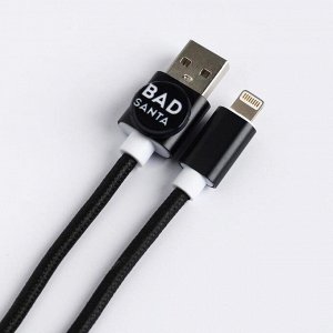 Like me Набор держатель для провода + кабель для Apple (Lightning) «Новогодняя», 1А, 1м