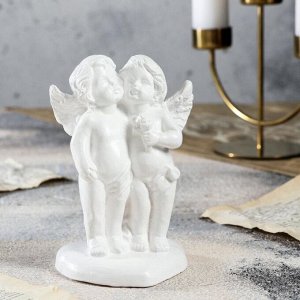 Статуэтка "Пара ангелов". цвет белый. 14 см