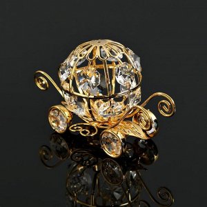 Сувенир "Карета" с 16-тью кристаллами Сваровски, 10,5х5,5х6 см