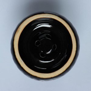 Чаша, глиняная,  d=6.7 см 8.2х6.7 см, черная
