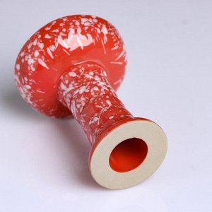 Чаша, керамика, 10х7.5 см, красная, с белыми вкраплениями