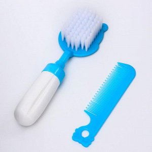 Набор расчёсок «Бегемотик», 2 предмета: расчёска с зубчиками + щётка