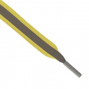 Шнурки для обуви, плоские, со светоотражающей полосой, 10 мм, 70 см, пара, цвет жёлтый 1859399