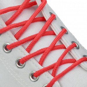 Шнурки для обуви, пара, круглые, d = 3 мм, 120 см, цвет красный 2842122