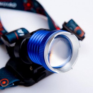 Фонарь налобный CREE-XP, 220V, 3 режима, zoom, микс, 4.5х6.5 см