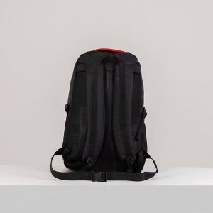 Рюкзак туристический, 41.8 л, отдел на молнии, 2 наружных кармана, с расширением, цвет чёрный/красный