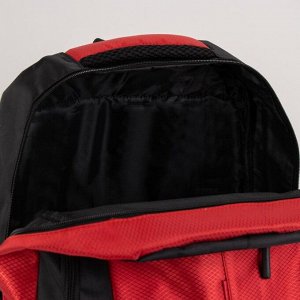 Рюкзак туристический, 41.8 л, отдел на молнии, 2 наружных кармана, с расширением, цвет чёрный/красный