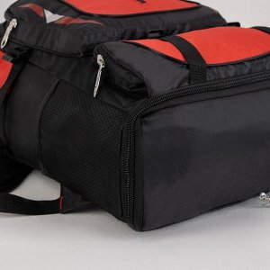 Рюкзак туристический, 21 л/25 л, отдел на молнии, 3 наружных кармана, с расширением, цвет чёрный/красный