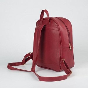 Рюкзак, отдел на молнии, наружный карман, 2 боковых кармана, красный