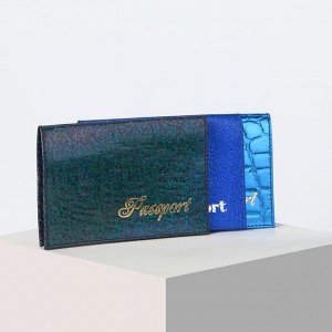 Обложка для паспорта, цвет синий МИКС