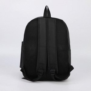 Рюкзак, отдел на молнии, наружный карман, 2 боковых кармана, пенал, цвет чёрный