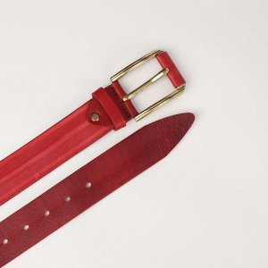 Ремень женский, ширина 3,5 см, пряжка металл, цвет красный