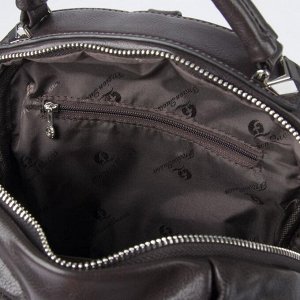Рюкзак молодёжный, замша, 2 отдела на молниях, 3 наружных кармана, цвет коричневый