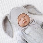 Шапка с ушками &quot;Зайка&quot;, демисезонная, серая