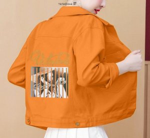 Джинсовая куртка,ораньжевый