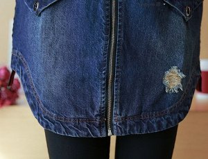 Удлиненная джинсовая жилетка
