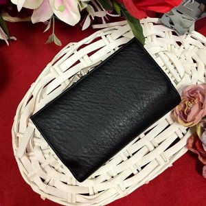 Дизайнерский кошелёк Pet_Graund класса люкс из натуральной кожи чёрного цвета.