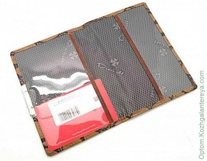 Мужская кожаная обложка для паспорта Dierhoff Д 0072-005 коричневый