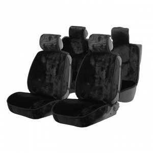 Накидки на сиденья Cartage универсальные, искусственный мех, чёрный, набор 6 шт