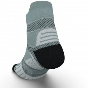 Носки для бега тонкие run900 strap зелено-серые kiprun