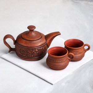Чайный набор "Ариель", 3 предмета, чайник 0.5 л, 2 кружки 0.15 л