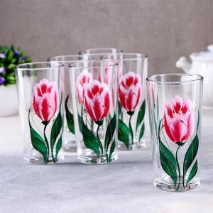 Набор стаканов GiDGLASS «Тюльпаны», 230 мл, 6 шт, в подарочной упаковке