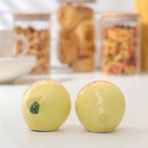 Набор для специй «Лимон», 2 предмета: солонка и перечница, на подставке