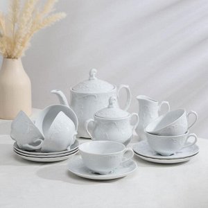 Сервиз чайный на 6 персон Cmielow, 15 предметов: 6 чашек 240 мл, 6 блюдец 15,7 см