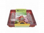 МиниПарник квадратный Jiffy 36 ячеек с Торфяными таблетками D-41мм