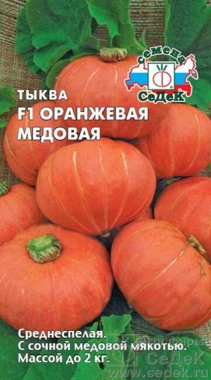 Тыква Оранжевая Медовая F1 ЦВ/П (СЕДЕК) среднеспелый плетистый