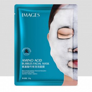 Пузырьковая кислородная маска для лица на тканевой основе IMAGES BUBBLES MASK AMINO ACID, 25г